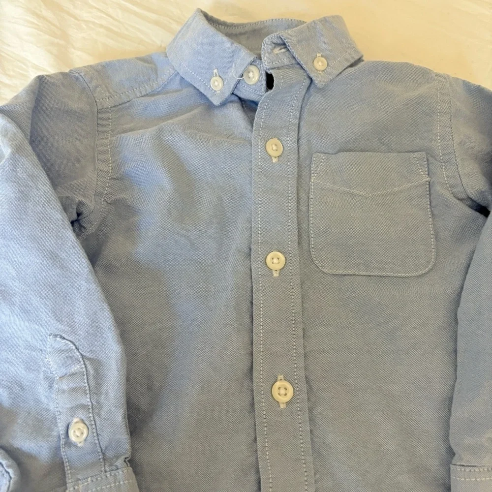 The Children's Place Boys Light Blue Cotton Button Down Shirt